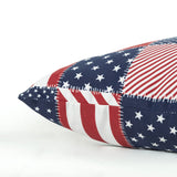 Red Blue American Flag Indoor Outdoor Throw Pillow