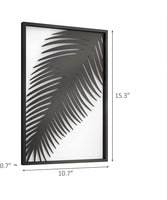 Minimalist Modern Black Metal Palm Leaf Wall Art