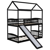 Espresso Playhouse Frame Full Over Full Bunk Bed with Slide