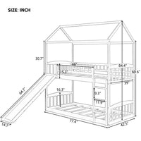 Espresso Playhouse Frame Full Over Full Bunk Bed with Slide