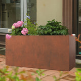 39' Mod Earthy Rust Color Designer Metal Planter Box