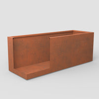 39' Mod Earthy Rust Color Designer Metal Planter Box