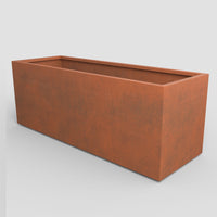 39' Mod Earthy Rust Color Designer Metal Planter Box