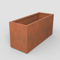 31' Mod Earthy Rust Color Designer Metal Planter Box