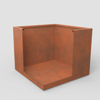 24' Mod Earthy Rust Color Metal Planter Box