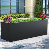 44' Mod Black Designer Metal Planter Box
