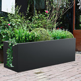 35' Mod Black Designer Metal Planter Box