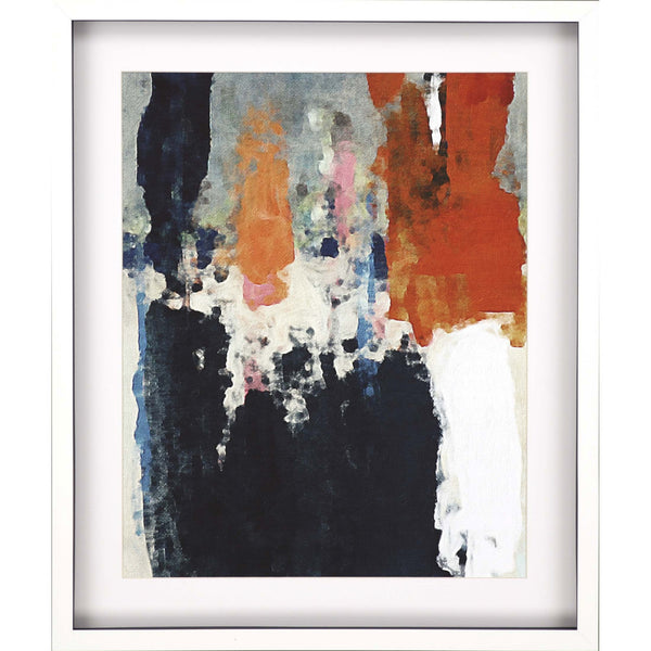 Orange Crush III Abstract White Shadowbox Print Wall Art