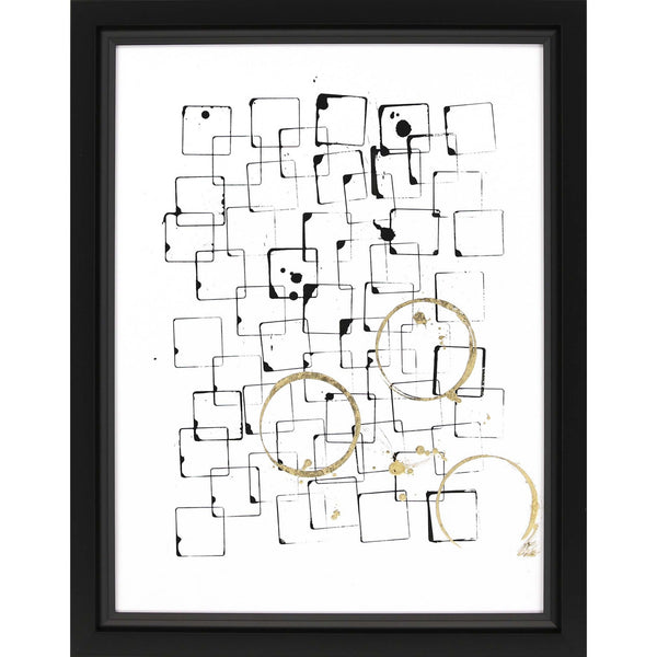 Building Blocks Geo Matte Black Shadowbox Print Wall Art