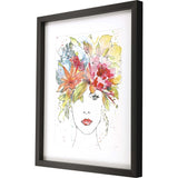 Floral Figure I Lady Blossoms Black Shadowbox Print Wall Art