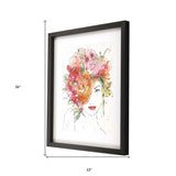 Floral Figure II Lady Blossom Black Shadowbox Print Wall Art