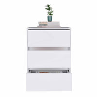 White Three Drawer Rolling Cabinet