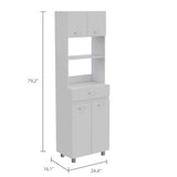 White Tall Pantry Cabinet with Two Storage Shelves