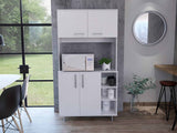 Modern White Kitchen Cabinet with Two Storage Shelves