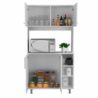 Modern White Kitchen Cabinet with Two Storage Shelves