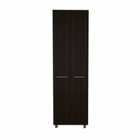 78" Modern Black Pantry Cabinet with Two Full Size Doors