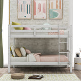 White Twin Over Twin Bunk Bed