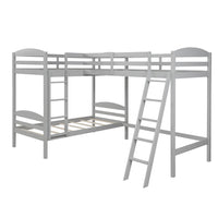 Gray L Shaped Triple Bunk Bed