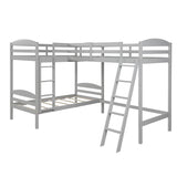 Gray L Shaped Triple Bunk Bed