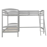 Gray L Shaped Triple Bunk Bed