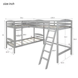 Gray L Shaped Triple Bunk Bed