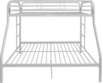 White Twin XL Over Queen Size Metal Bunk Bed