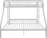 White Twin XL Over Queen Size Metal Bunk Bed