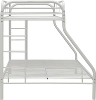 White Twin XL Over Queen Size Metal Bunk Bed