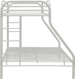 White Twin XL Over Queen Size Metal Bunk Bed