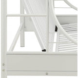 White Twin XL Over Queen Futon Bunk Bed