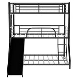 Black Twin Over Twin over Full Size Triple Bunk Bed