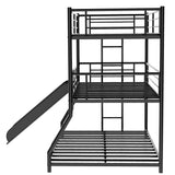 Black Twin Over Twin over Full Size Triple Bunk Bed