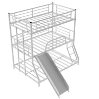 White Twin Over Twin over Full Size Triple Bunk Bed
