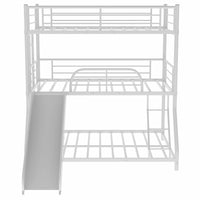 White Twin Over Twin over Full Size Triple Bunk Bed