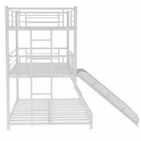 White Twin Over Twin over Full Size Triple Bunk Bed