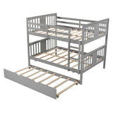 Gray Double Full Size Over Twin Trundle Bunk Bed