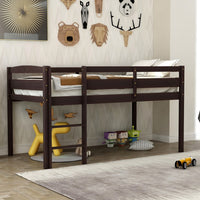 Brown Twin Size Low Loft Bed