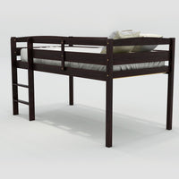 Brown Twin Size Low Loft Bed