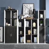 Modern Dark Gray and White Four Cube Storage Bookshelf