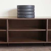 Classic Dark Brown Finish Open TV Stand