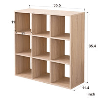 Classic Natural Finish Nine Cubby Bookcase
