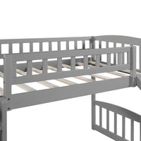 Gray Twin Size Stairway Loft Bed With Slide