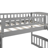 Gray Twin Size Stairway Loft Bed With Slide
