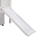 White Twin Size Low Slide Loft Bed With Storage Boxes