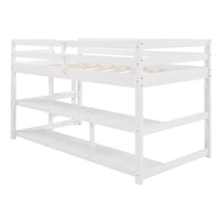 Minimalist White Twin Size Loft Bed with Built In Shelves