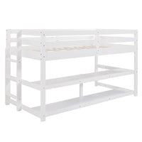 Minimalist White Twin Size Loft Bed with Built In Shelves