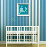 Aqua Blue Baby Whale White Framed Print Wall Art