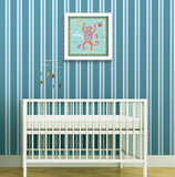 Aqua Blue Baby Monkey White Framed Print Wall Art