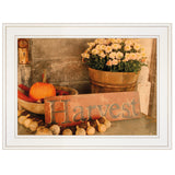 Autumn's Pumpkin Harvest White Framed Print Wall Art