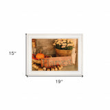 Autumn's Pumpkin Harvest White Framed Print Wall Art